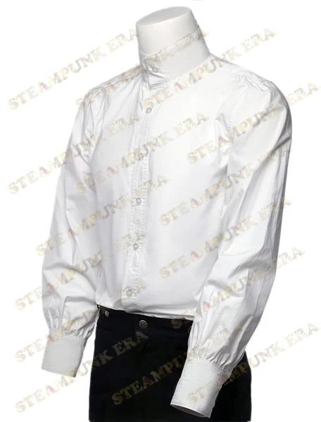 Free Shipping Halloween White Solid Color Pure Cotton Men's victorian Steampunk Shirts Free Shipping Halloween White Solid Color Pure Cotton Men's victorian Steampunk Shirts
