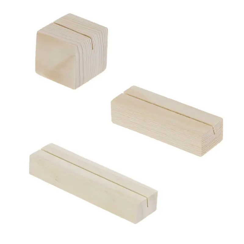 

Bevel Natural Wood Memo Clips Photo Holder Clamps Stand Card Desktop Message Crafts Kantoorbenodigdheden Organizer Home Decoraty