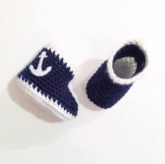 Детские пинетки-морской подарок для ребенка-крючком Обувь для младенцев младенца вязания крючком Bootie