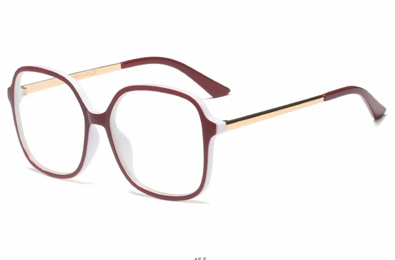 TR90 Ретро квадратные очки оправа для мужчин и женщин трендовые стили UV400 оптические модные компьютерные очки 45660 - Цвет оправы: C5 red white clear