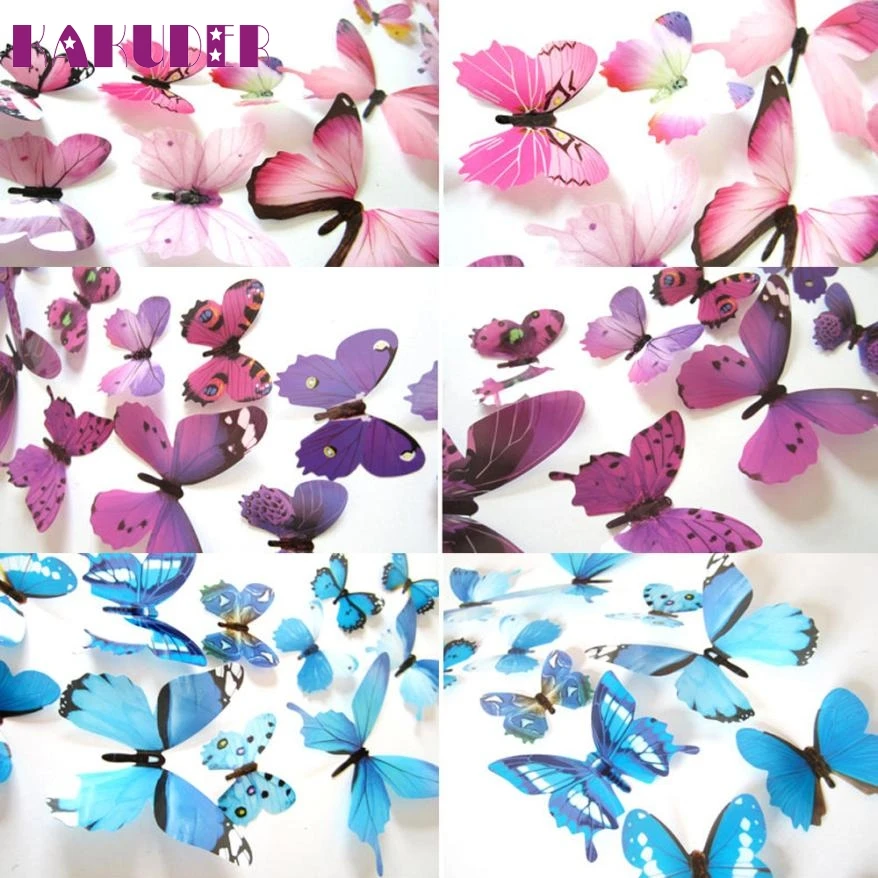 1 مجموعة 3d pvc فراشة ملصقات الحائط 12 قطع diy ملصقات الفراشة ديكور المنزل ديكورات غرفة جديدة feb15 1 مجموعة 3d pvc فراشة ملصقات الحائط 12 قطع diy ملصقات الفراشة ديكور المنزل ديكورات غرفة جديدة feb15