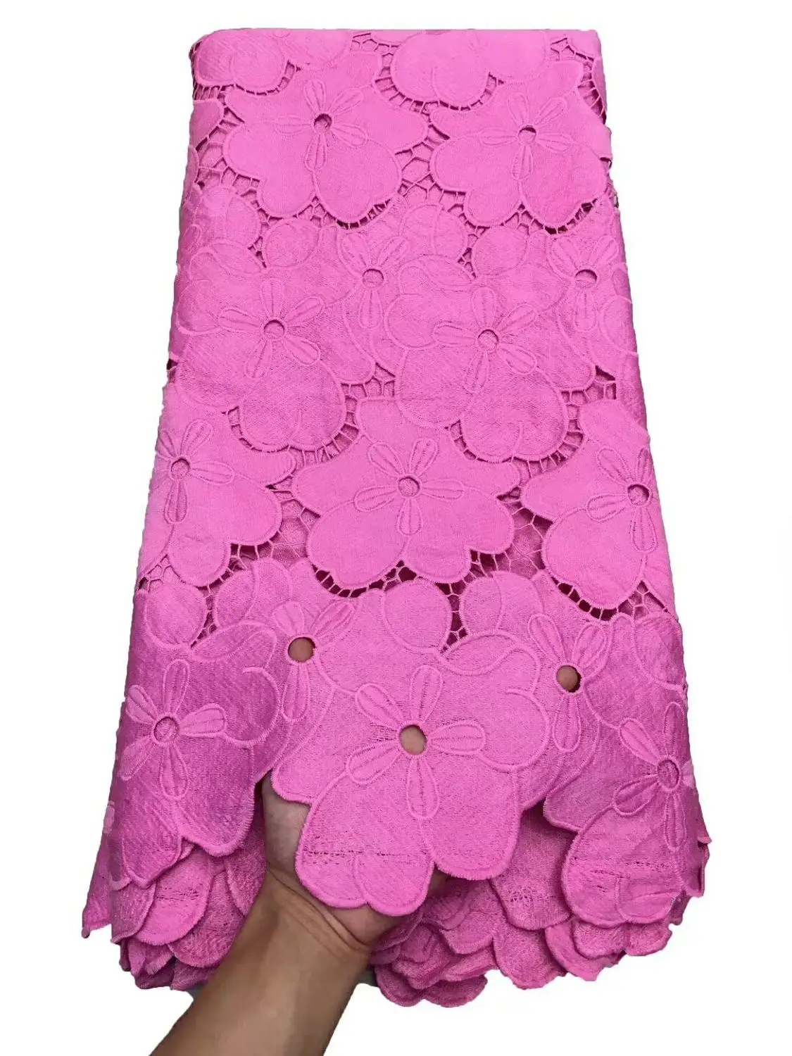 Горячая африканская кружевная ткань из нитей нигерийская кружевная ткань Высококачественная кружевная розовая французская кружевная ткань для свадьбы J18
