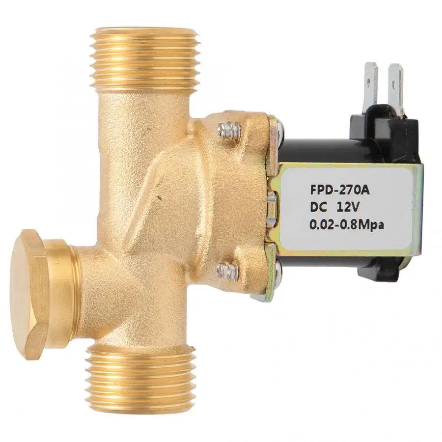 DC12V DC24V DC220V G1/2 &quotНормально закрытый латунный электромагнитный клапан входной