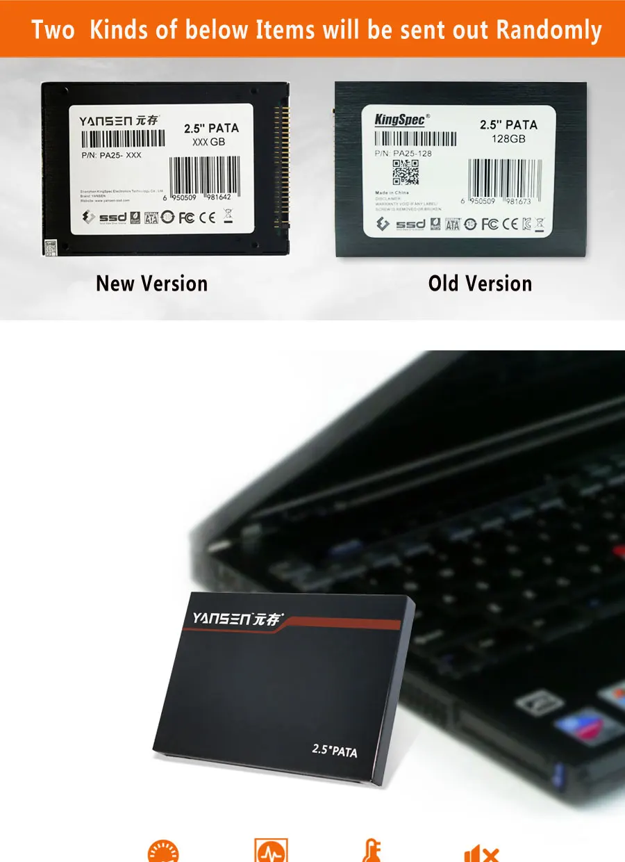 Kingspec 2,5 дюймов PATA 44pin IDE hd ssd 16 ГБ 32 ГБ 64 Гб 128 ГБ 4C TLC твердотельный диск флэш-накопитель IDE для ноутбука