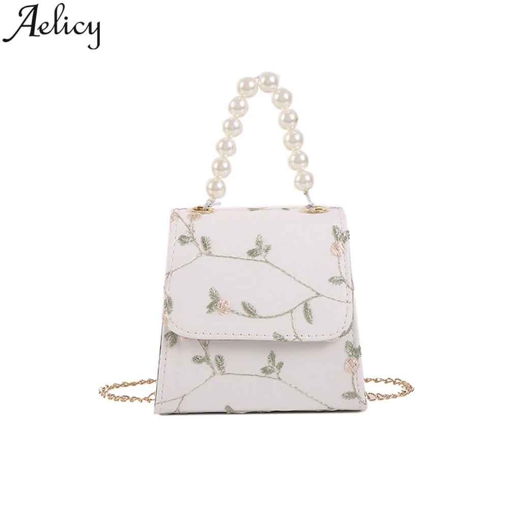 

Aelicy Fashion Women Pearl Wild Messenger Bag Fashion Single Shoulder Small Square Bag Mobile Phone Bag Shoulder Crossbody Bags