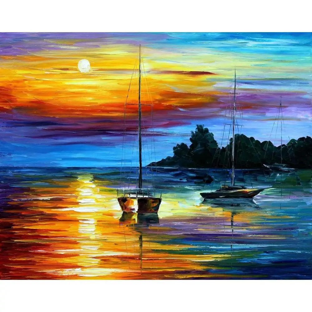 Peinture à L Huile Sur Toile Moderne Grande taille mur couteau peinture à l'huile sur toile floride coucher