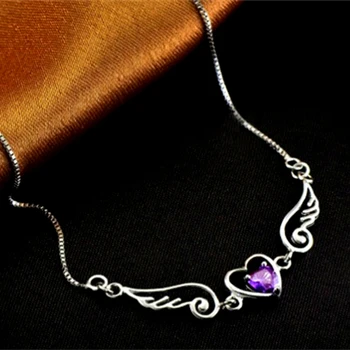 

Women Fashion Angel love Heart 925 sterling sliver female necklace