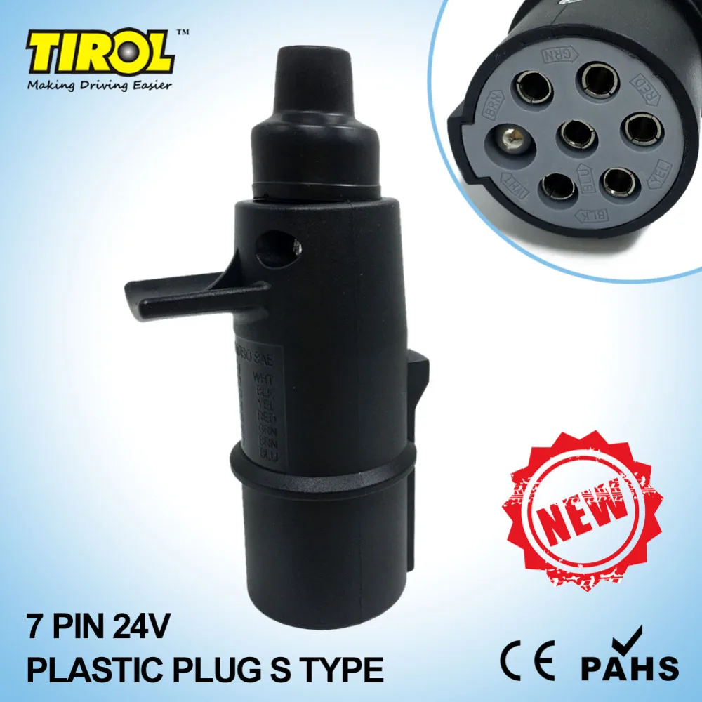 TIROL 7 Pin пластик Plug 24 В в S Тип караван буксировки преобразования прицепы разъем