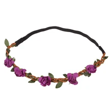 Цветок Женщины Hairband Повязка Фестиваль Свадьба фиолетовый