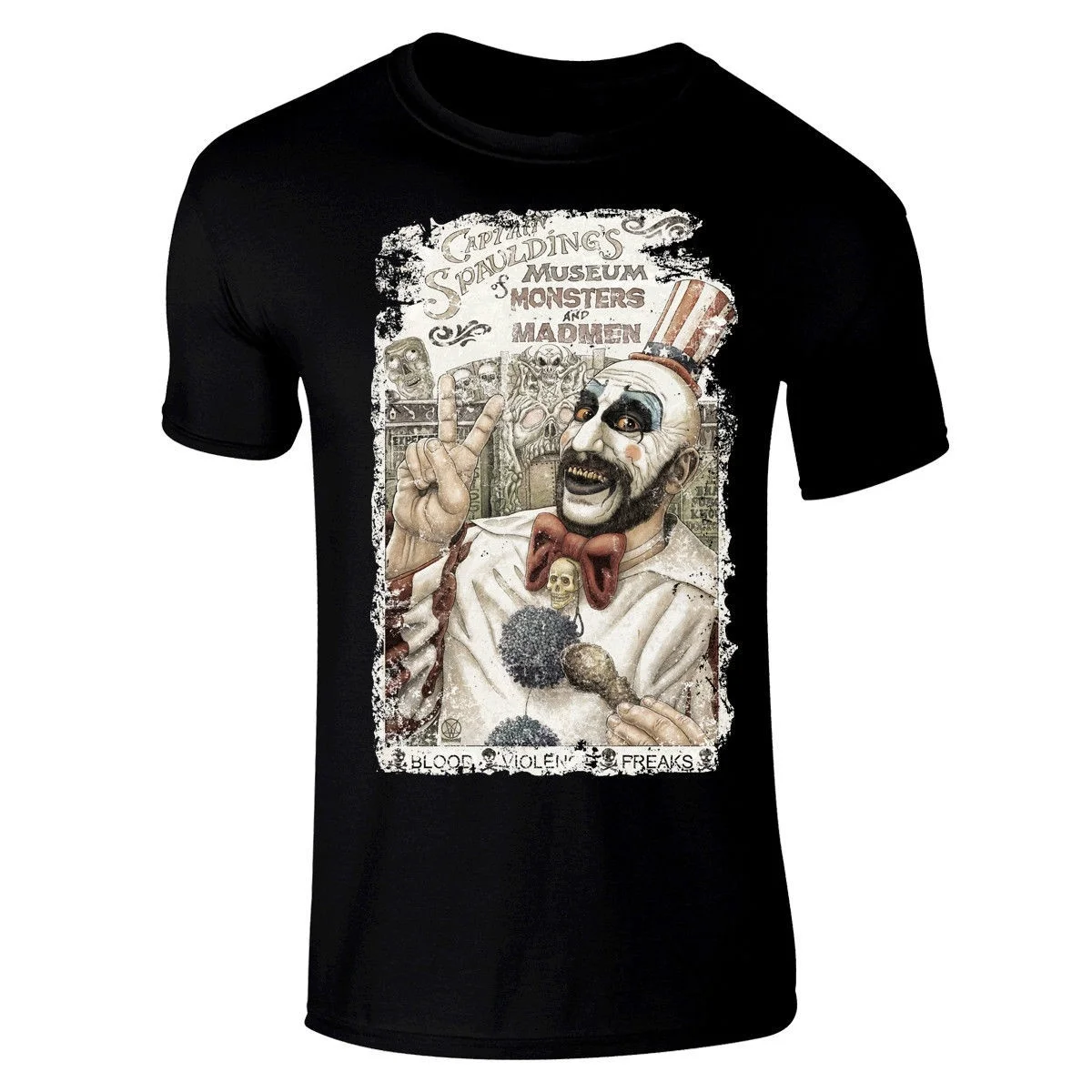 New Captain Spaulding Premium Black Regular Fit Horror T Shirt By William Anderson | Мужская одежда