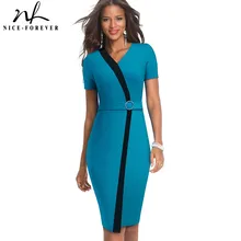 Элегантный контрастный цвет, пэчворк, с кольцом, для работы, офиса, бизнеса, вечерние, бодикон, облегающее, женское платье, B539