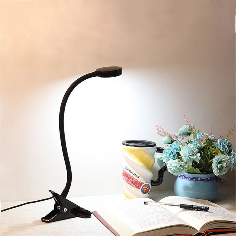 

LED Desk Lamp Clip Eye Protection USB Charging Bedroom Book Office Lighting Flexible Table Light Kids Christmas Gift Home Decor