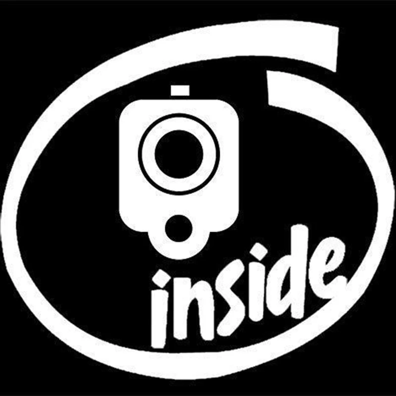 Gun Inside Decal Vinyl Sticker Car Window Wall Logo Rifle Checkered