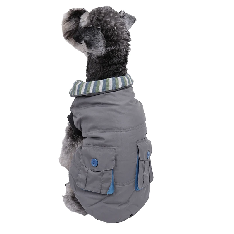 Одежда для домашних животных,, зимняя теплая одежда для собак, хлопковые съемные толстовки для собак, стеганое пальто, стеганая куртка с настоящим карманом, пальто для больших собак