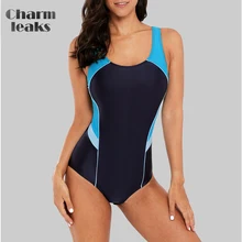 Charmleaks Женский сдельный спортивный купальные Костюм спортивный купальник тонкий бикини тренировочный Монокини Пляжная одежда купальный костюм