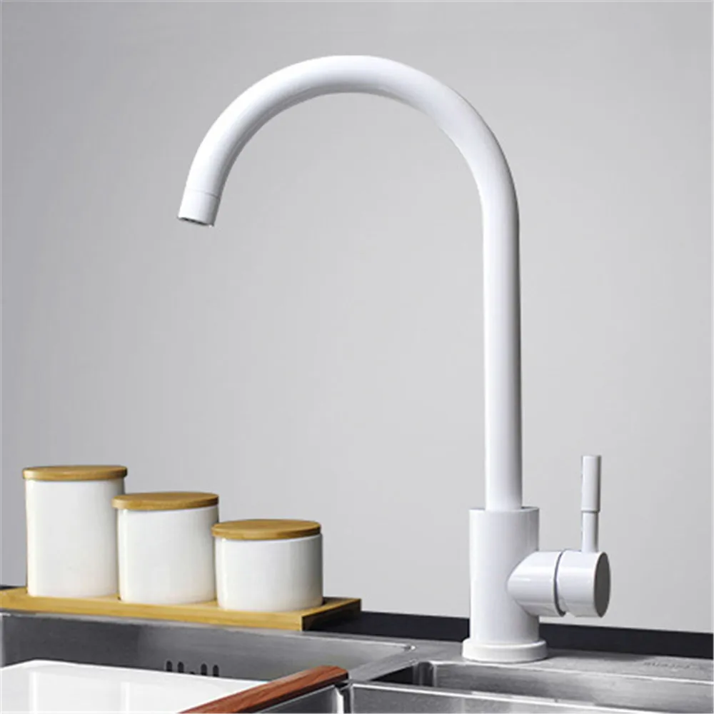 Black-and-white-color-304-stainless-steel-kitchen-faucet-mixer-dual-sink-rotation-kitchen-water-tap