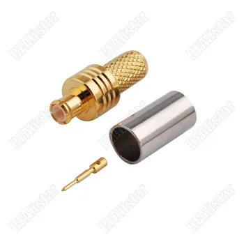 

50 Pieces MCX Plug Male Straight RF Crimp Connector for LMR195 RG58 RG142 RG400 Coaxial Cable Type