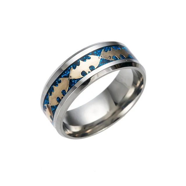adomaner new silver color 316l stainless steel rings batman anime hero engagement wedding for men women - Anime Wedding Rings adomaner new silver color 316l stainless steel rings batman anime hero engagement wedding for men women - Anime Wedding Rings