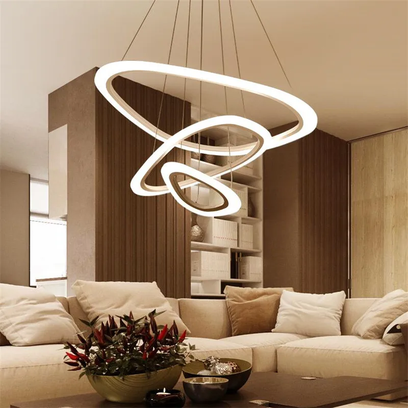 

Modern Acrylic Dimming Led Chandelier Lighting lamp Circle Pendant Lamps Living Room Suspension Luminaire Remote Lustre Lamp