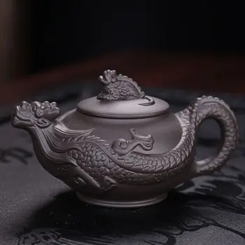 

EXQUISITE CHINESE YIXING ZISHA HANDMADE TOAD & DRAGON TEAPOT