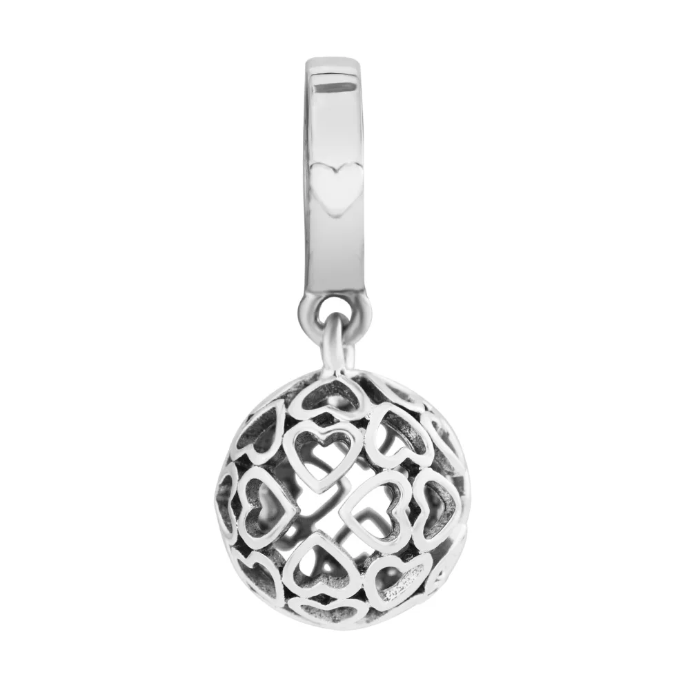 

Fits Pandora Charms Bracelets 925 Sterling Silver Jewelry Harmonious Hearts Dangle Charm Original Beads Jewelry Making for Women