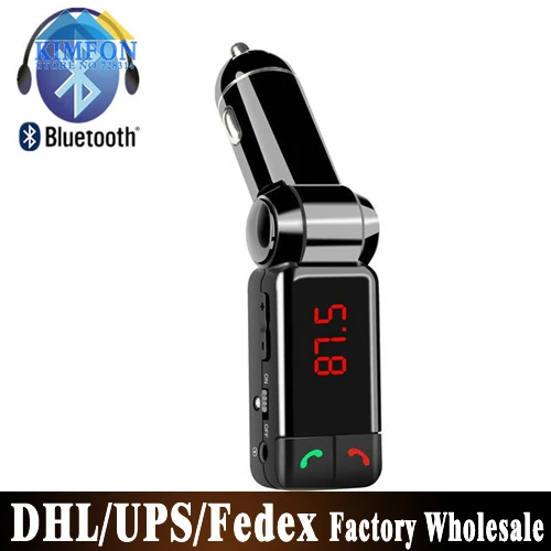 200 шт./партия Bluetooth автомобильный комплект mp3 плеер fm-передатчик Handsfree Kit BC06 с светодиодный дисплей двойной USB зарядное устройство