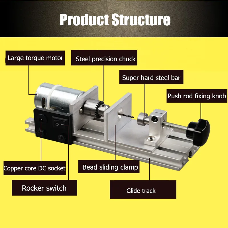 100 Вт мини токарный станок с бусинами станок для деревообработки Diy инструмент для деревообработки фрезерный шлифовальный станок для полировки резьбы сверло роторный набор инструментов