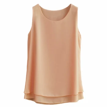 

Oversized 6XL Women's Shirt 2020 New Fashion Sleeveless Candy Colors Chiffon Blouse for Women vintage plus size Tops