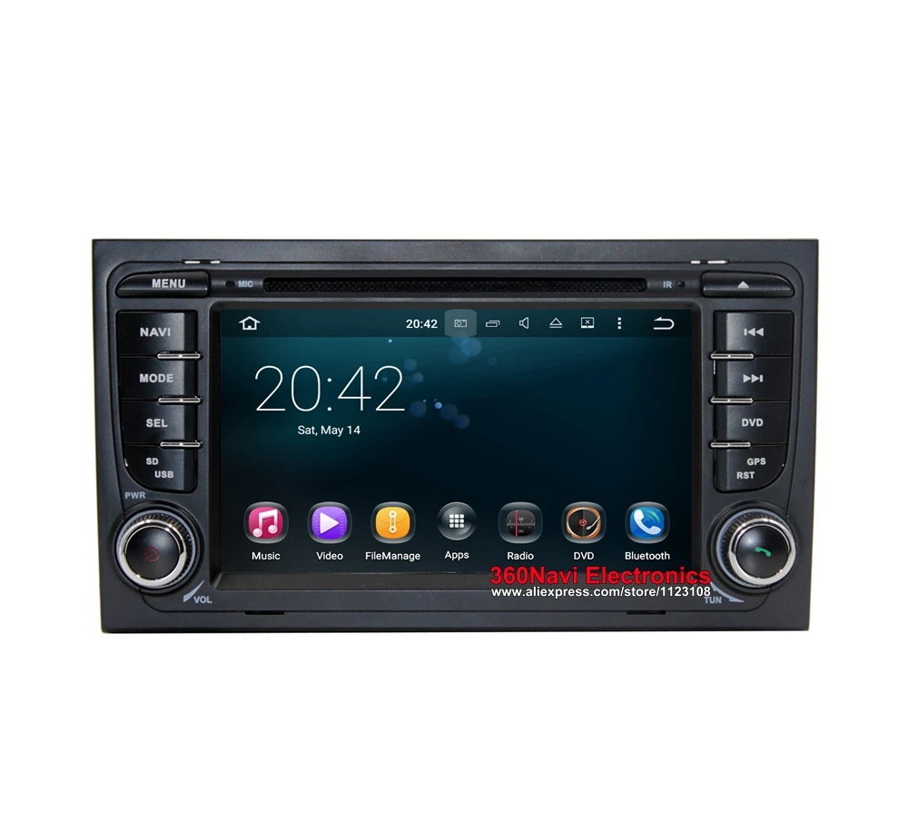 

1024x600 Android 5.1 Car DVD GPS for Audi A4 S4 RS4 autoradio GPS with BT Radio RDS Mirror-link Wifi 3G host Free 8GB map card