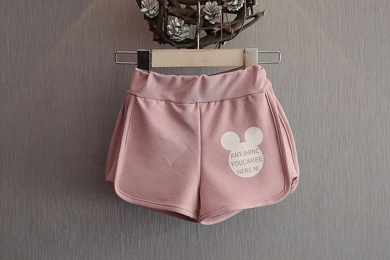 Комплект детской хлопковой одежды из 2 предметов с изображением Принцессы Диснея и Минни, футболка+ шорты, летние шорты с Микки Маусом для маленьких девочек, короткие штаны с короткими рукавами