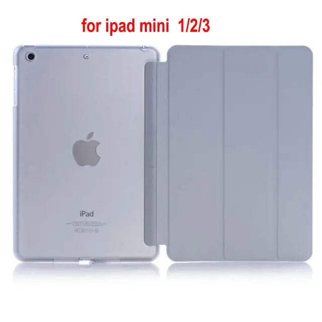 Кожаный чехол из искусственной кожи для ipad mini1 2 3 4 5 mini2 mini 3 mini4 mini 5 Магнитный чехол для планшета с функцией пробуждения и сна для mini1/2/3/4/5 - Цвет: mini123 gray