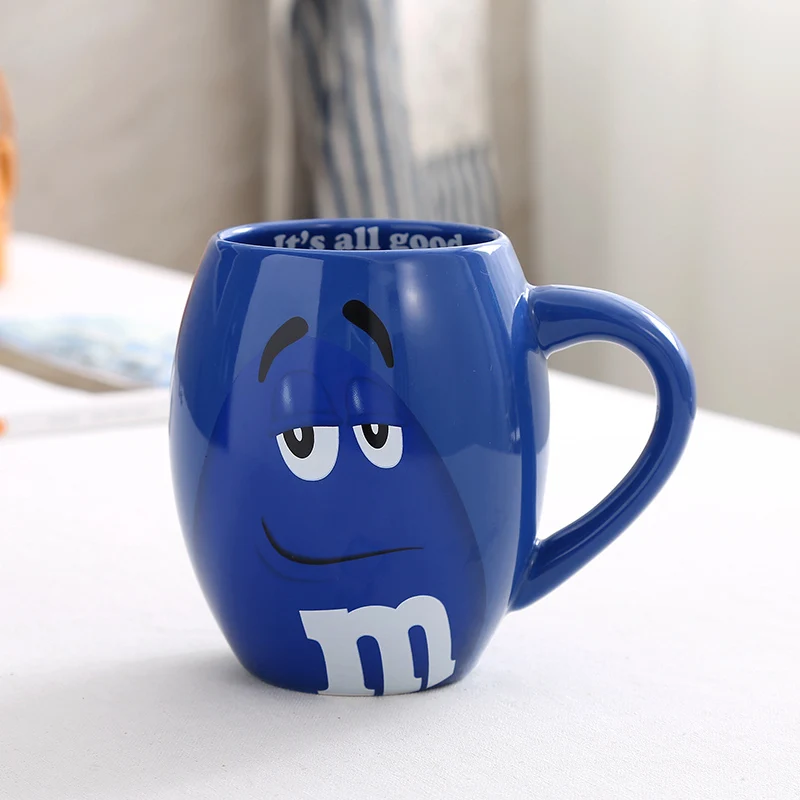 M& M кофейные кружки, керамические чайные чашки и кружки, мультяшная Марка с крышкой, ложка, забавные креативные кружки для влюбленных - Цвет: MG5