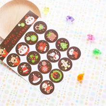 DoreenBeads Handmade Paper Christmas Adhesive Stickers Gift Bag Package Envelope Seal Label DIY Scrapbooking Socks Deer 5 Sets