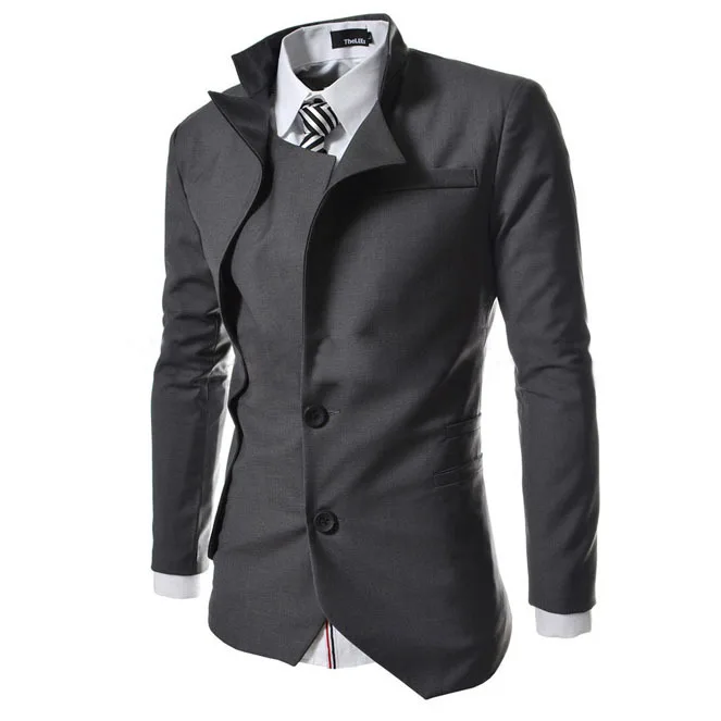 Hot! New 2014 Asymmetrical Stylish Cheap Mens Blazer Jacket Casual ...