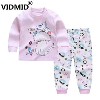 

VIDMID Kids Baby Girls Christmas cartoon Tops Pants Leggings Pajamas baby kids girl sheep casual clothing sets suits 4063 01
