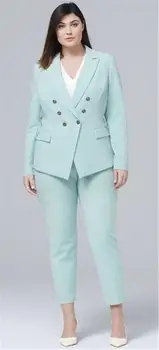 

New White Elegant Formal Work Wear Slim 2 PCS Sets Womens Business Suits Two Button Blazer Female Trousers Suit Office Uniform