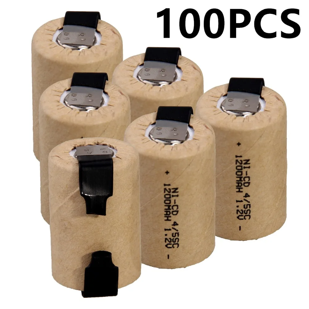 100 шт. 4/5SC 1200 мАч 1 2 в аккумулятор NICD аккумуляторная батарея для makita bosch B &amp D Hitachi