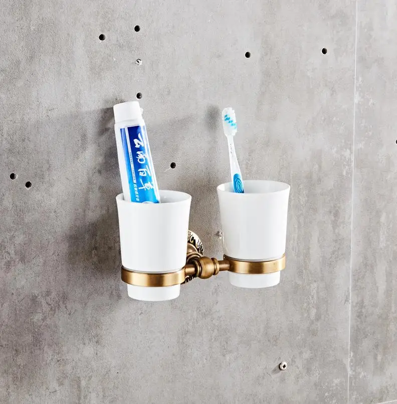 AUSWIND, европейский стиль, вешалка для полотенец, бронзовая, античная подвеска, вешалка для полотенец, Ретро стиль, настенная вешалка для ванной комнаты, аксессуары для ванной комнаты - Цвет: toothbrush holder