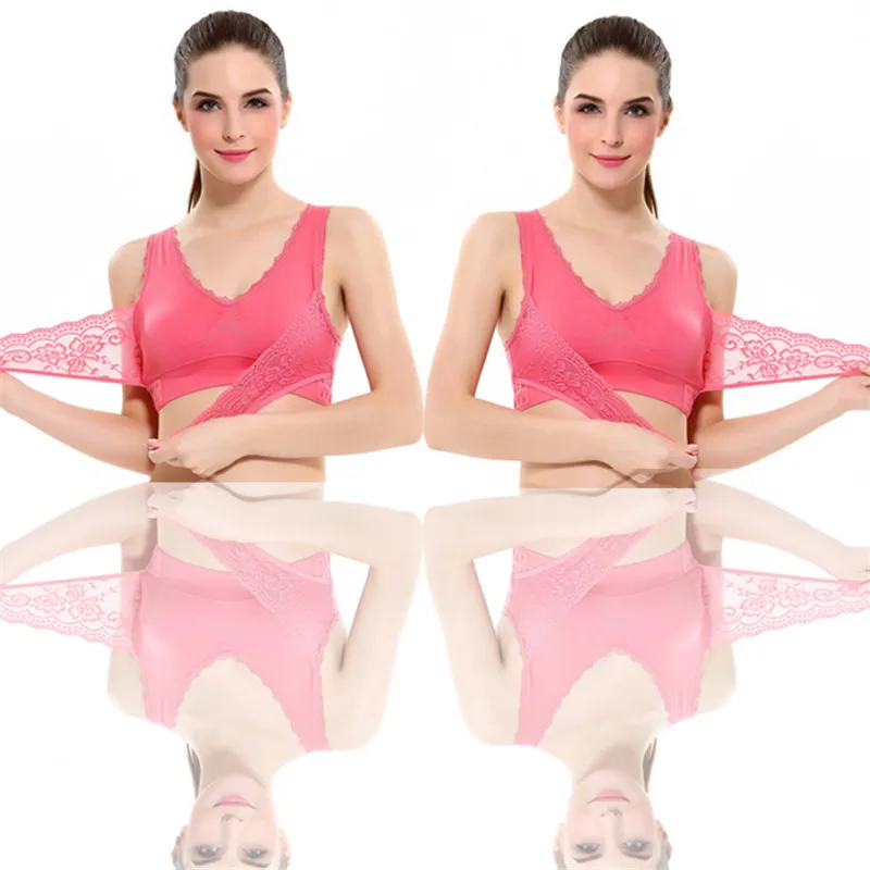 

Fitness Workout Women Bras Crop Top Push Up With Pads Bra Tank Tops Vest Gym Sports Stretch Sexy Lace Underwear Bras For Women