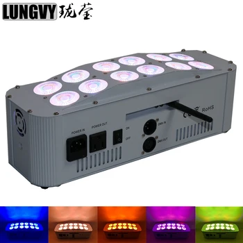

Free Shipping Up DJ Wall Wash Light Wireless DMX Battery Powered 12*18W RGBWAUV 6IN1 LED Stage Floodlight