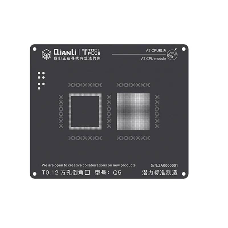 3D Черный BGA трафарет посадки олова шаблон для iPhone cpu A7 A8 A9 A10 A11 пайки чистая квадратное отверстие реболлинга пластины