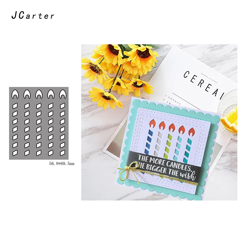 

JC Metal Cutting Dies Craft Cut Die Stencil Rectangle Candle Shape Background Scrapbook DIY Handmade Album Paper Card Decor Dies