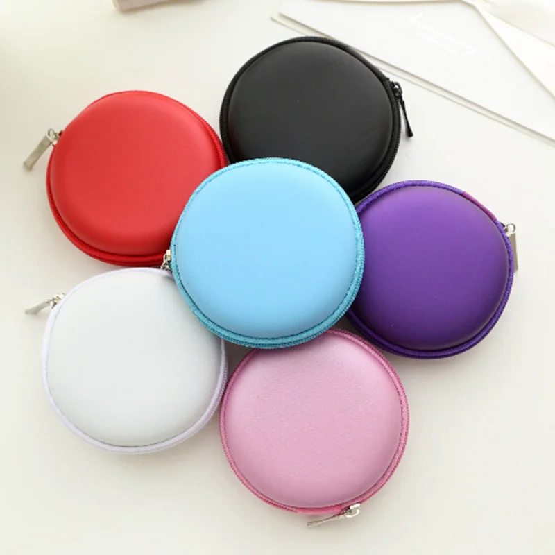 

Portable Case Fidget Hand Spinner Zippered Round Storage Hard Bag Headset box for Earphone Case SD TF Cards Earphone Bag