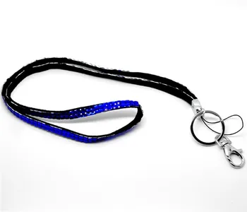 

New Product 1pcs Blue Color Bling Bling Lanyard Crystal Rhinestone Lanyard in Neck with Claw Clasp For ID Badge Holder