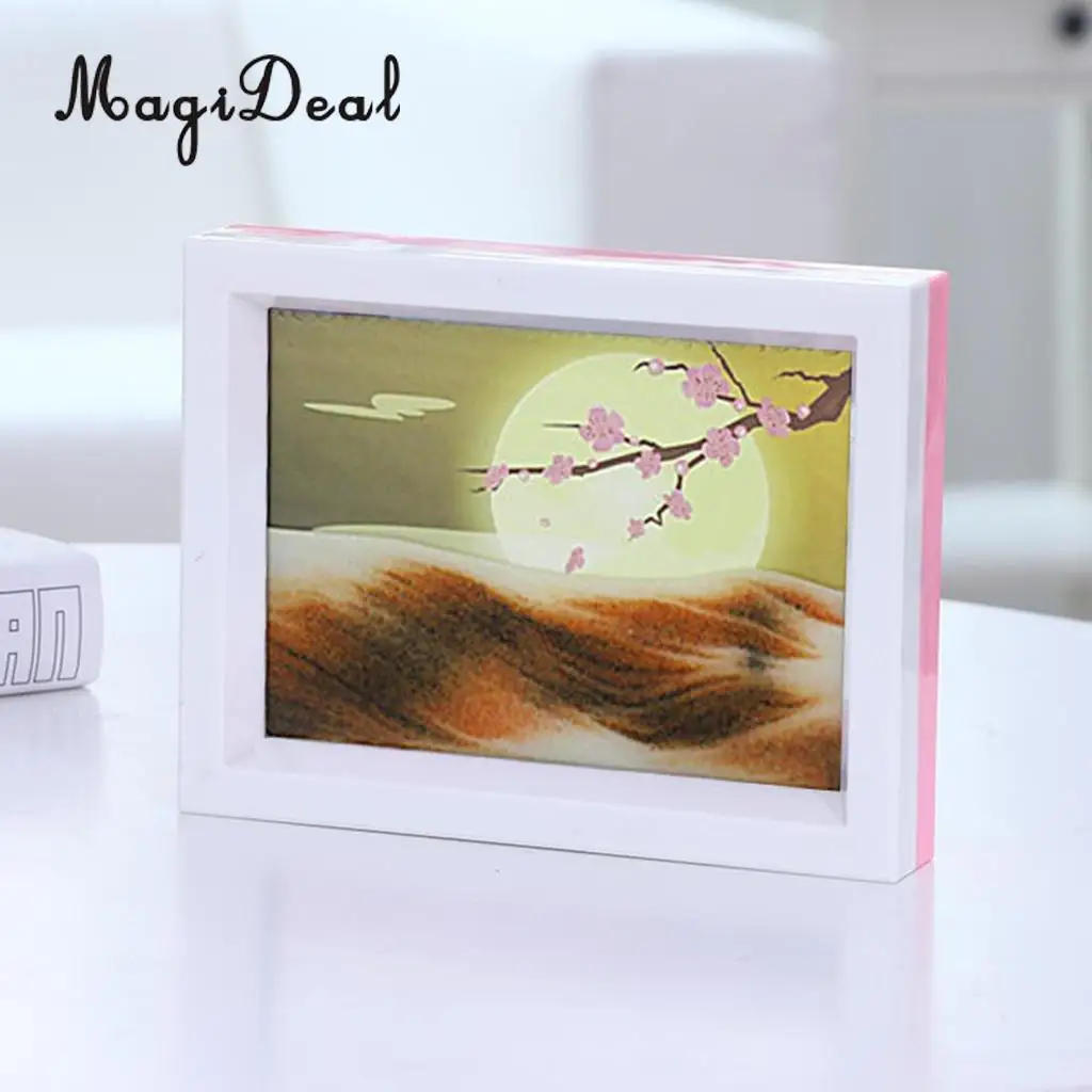 Mix Visual Illusion Floating Liquid Motion Timer Landscape Liquid Sanglass Flowing Sand Drawing Toy Desk Supplies 