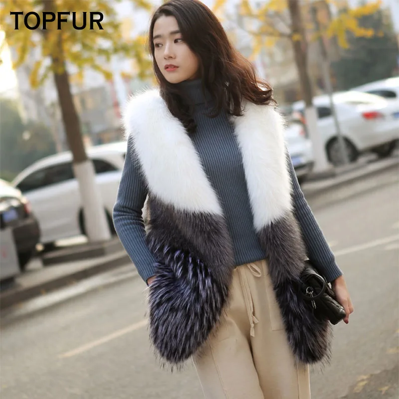 TOPFUR 2018 New Real Fur Vest Women Winter Natural Fox Fur Gilet Luxury Female Fashion Style Fox Fur Waistcoat V-Neck Fur Vest TOPFUR 2018 New Real Fur Vest Women Winter Natural Fox Fur Gilet Luxury Female Fashion Style Fox Fur Waistcoat V-Neck Fur Vest