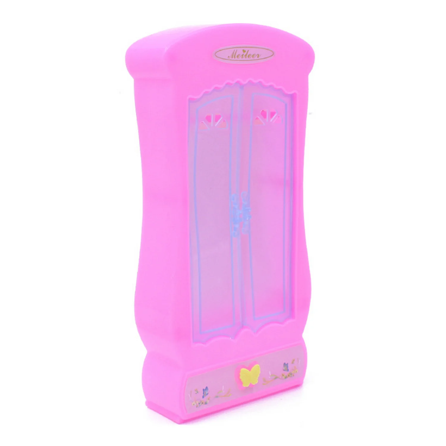 Plastic Mini Wardrobe Closet Dollhouse Cabinet Bedroom Furniture Accessories for Barbie Doll House Toys