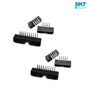 

100Pcs 50P Right Angle Pins 2.0mm Pitch DC3 Male IDC Connector Socket ISP JTAG Header Shrouded With Notch Key 2x25P