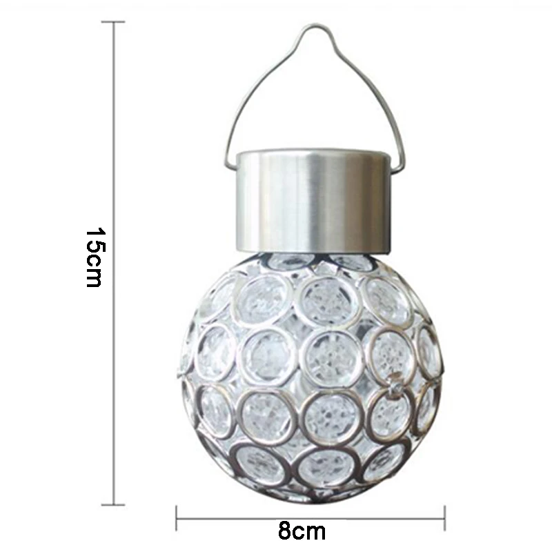 Solar Lamp Outdoor Waterproof LED Solar Light Colorful Hollow Ball Hanging Lamp LED Solar Powered Control Lamps Light Yard Lamp (6)