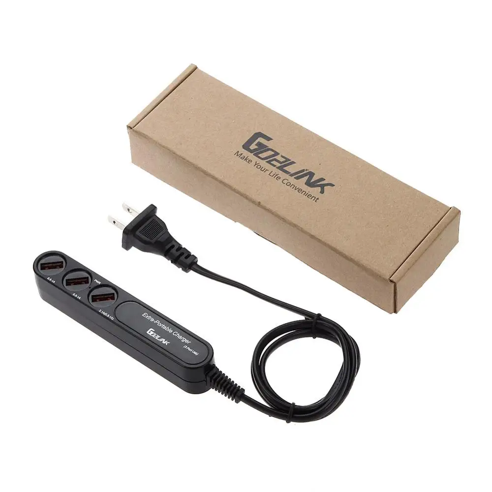 Go2link 3 منافذ usb شاحن السفر محول 5 فولت/3.4a eu قابس الحائط شاحن مع ac الحبل ل فون 6 ثانية 7 سامسونج ملاحظة 7 قرص
